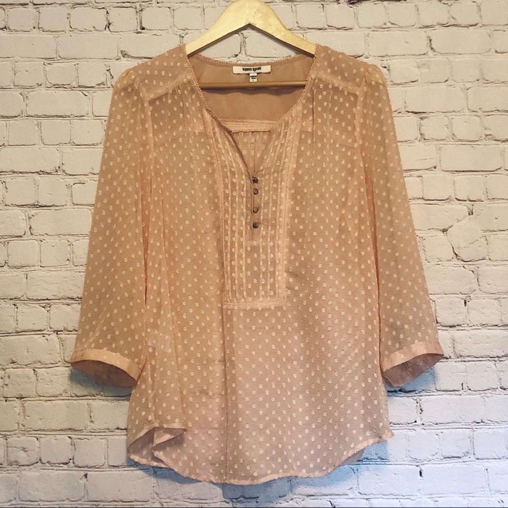 Daniel Rain polka dot sheer blouse